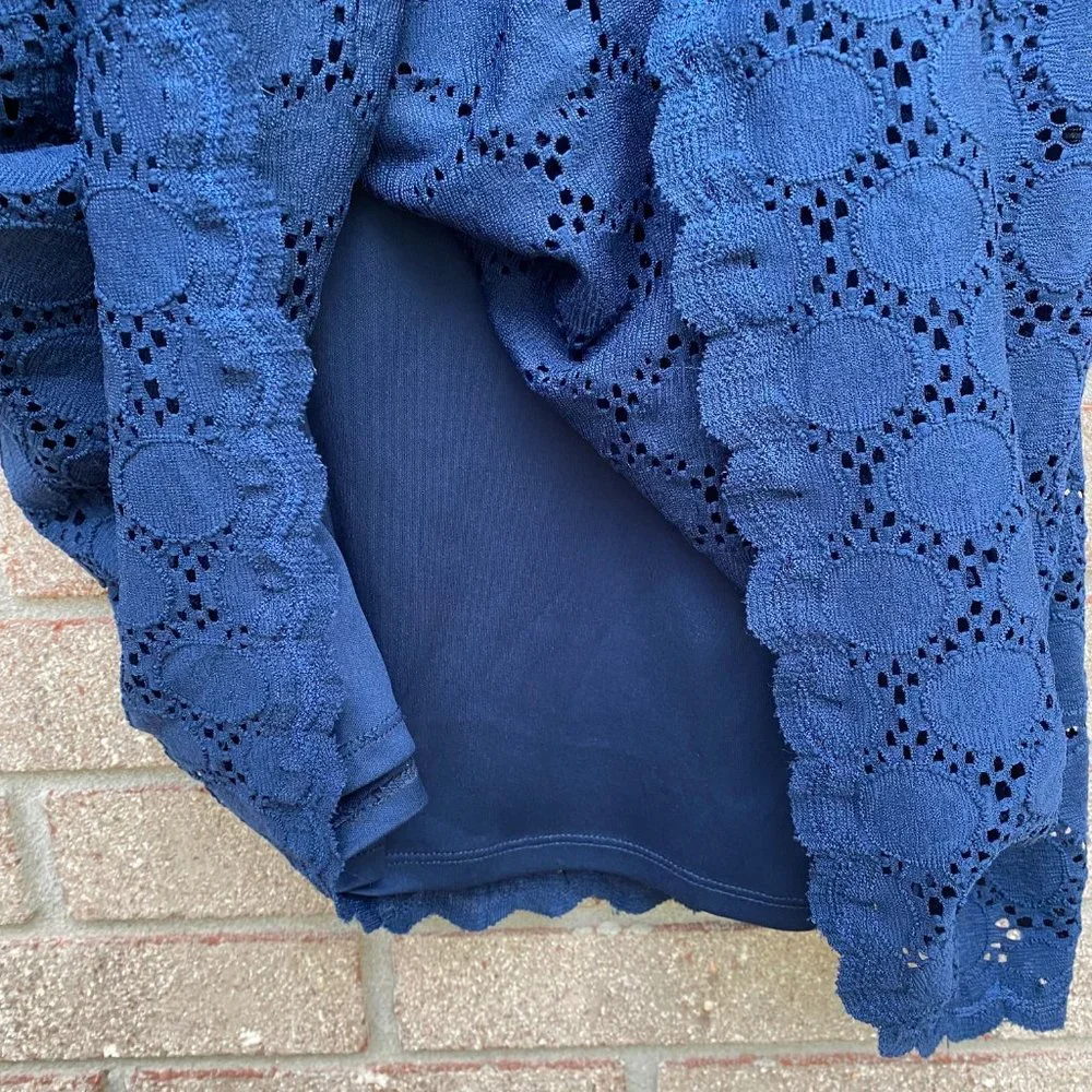 RONNIE NICOLE Blue Lined Short Sleeve Dress XL - Picture 6 of 9
